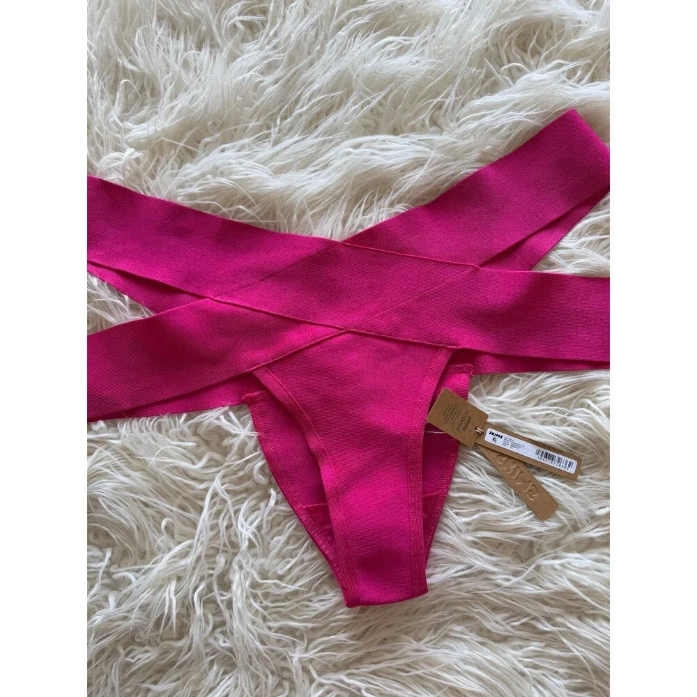 Skims Swim Knit Strappy Bikini Bottom Magenta Size 3X
